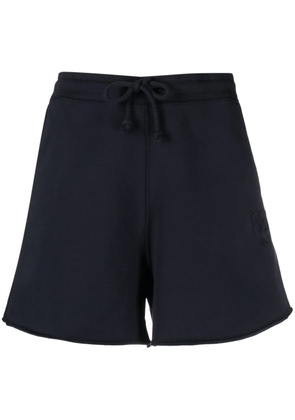 GANNI logo-embroidered track shorts - Blue