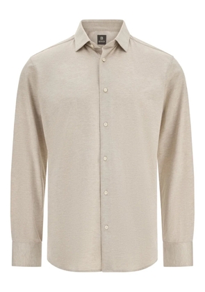 Boggi Milano pointed-collar cotton shirt - Neutrals