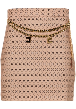 Elisabetta Franchi geometric-print mini skirt - Brown
