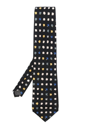Versace Pre-Owned 2000s floral-print silk tie - Black