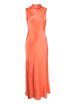 LAPOINTE draped satin maxi dress - Brown