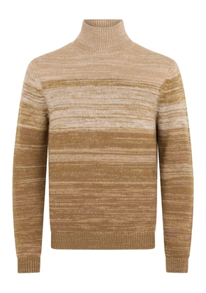 Malo striped roll-neck sweater - Neutrals