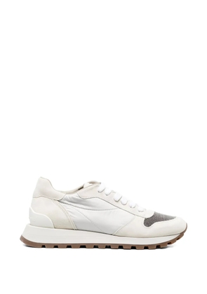 Brunello Cucinelli suede-panels low-top sneakers - Neutrals