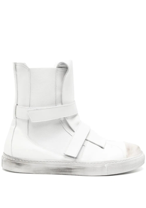 Nicolas Andreas Taralis touch-strap high-top leather sneakers - White