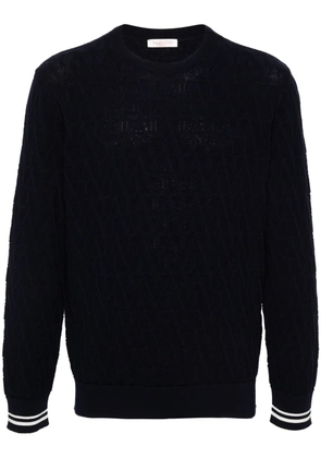 Valentino Garavani Optical-jacquard cotton jumper - Blue