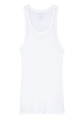Majestic Filatures semi-sheer fine ribbed tank top - White