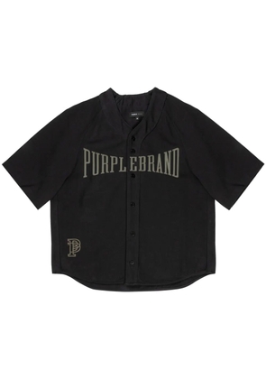 Purple Brand logo-print cotton shirt - Black