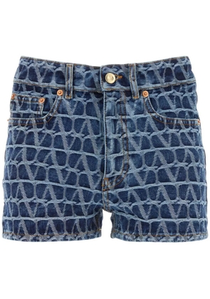 Valentino Garavani Toile Iconographe denim shorts - Blue