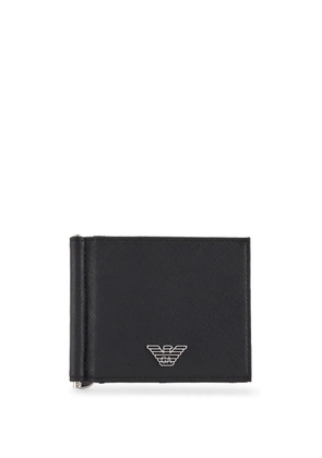 Emporio Armani logo-plaque folded wallet - Black