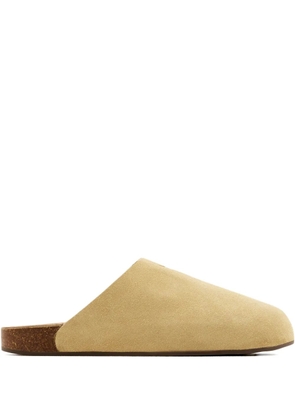 adidas embossed suede clogs - Brown