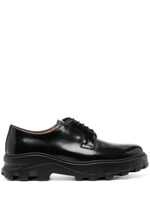 Moreschi round-toe leather derby shoes - Black