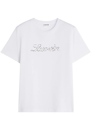 Lanvin sequinned-logo T-shirt - White