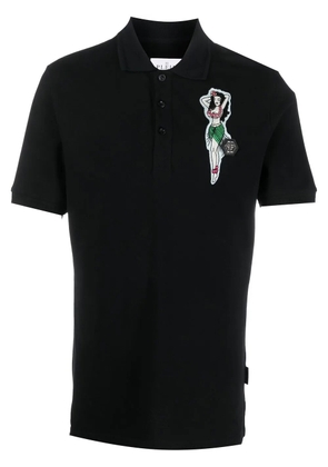 Philipp Plein logo-patch polo shirt - Black
