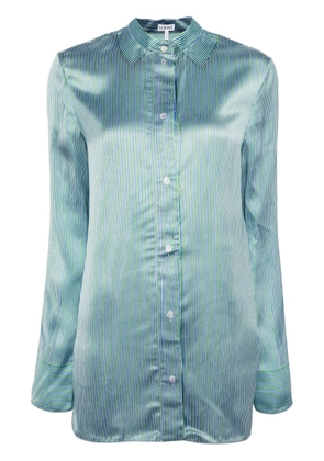 LOEWE striped satin shirt - Green