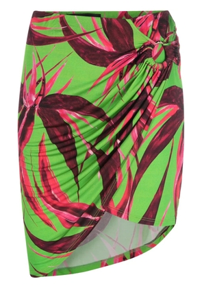 Louisa Ballou Coastline floral-print miniskirt - Green