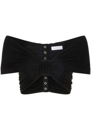 Rabanne off-shoulder draped top - Black