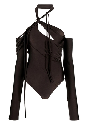 Coperni off-shoulder halterneck bodysuit - Brown