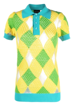 Botter geometric-pattern knitted polo shirt - Yellow