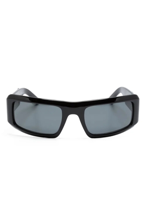 Palm Angels Eyewear logo-plaque rectangle-frame sunglasses - Black