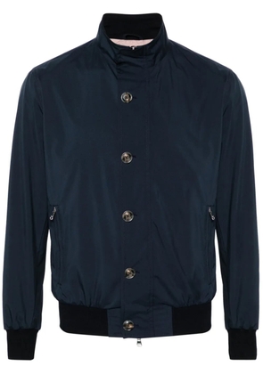 Barba mock-neck button-down bomber jacket - Blue