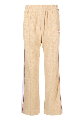 Casablanca monogram-jacquard velour track pants - Brown