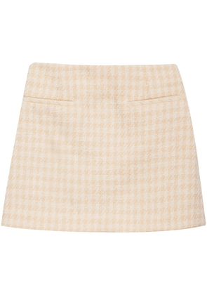 ANINE BING Vanessa houndstooth tweed miniskirt - Neutrals