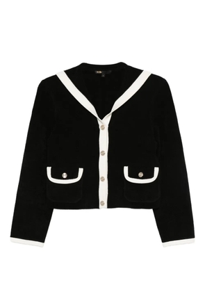 Maje contrast-trimmed pocket cardigan - Black
