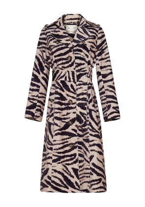 Cara Cara zebra print belted trench coat - Neutrals