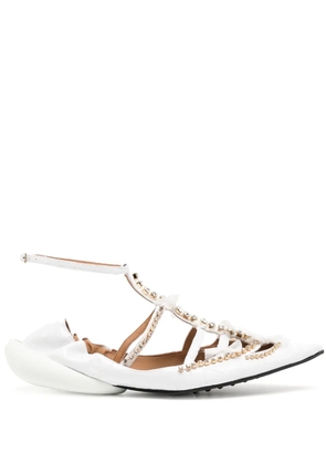 13 09 SR Tootsy Croco leather ballerina flats - White
