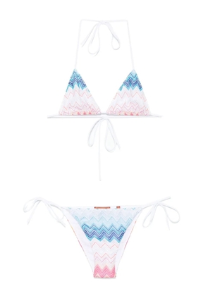 Missoni zigzag lurex bikini set - White