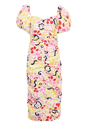 Rhode Tessa ruched cotton dress - White