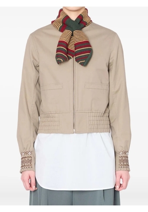 Kolor beaded-cuff cropped jacket - Neutrals