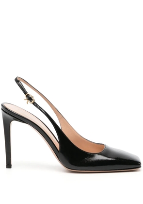 Gianvito Rossi 105mm patent-finish slingback pumps - Black
