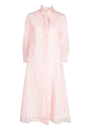 SHIATZY CHEN lace pleated single-breasted coat - Pink
