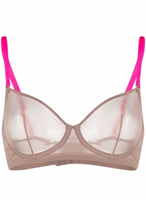 Maison Close Corps à Corps underwired mesh bra - Brown