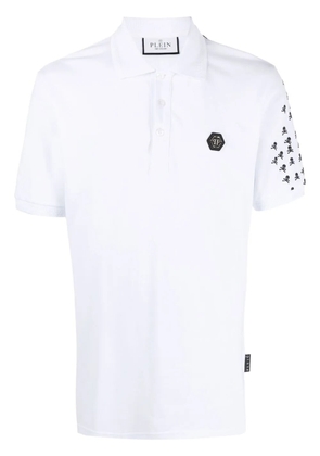 Philipp Plein Skull and Bones cotton polo shirt - White