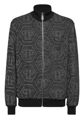 Philipp Plein monogram-jacquard bomber jacket - Black