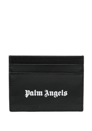 Palm Angels logo-print leather cardholder - Black