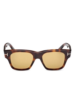 TOM FORD Eyewear tortoiseshell-frame square sunglasses - Brown