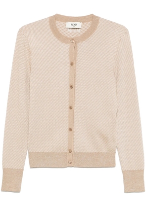 FENDI FF-jacquard cardigan - Brown