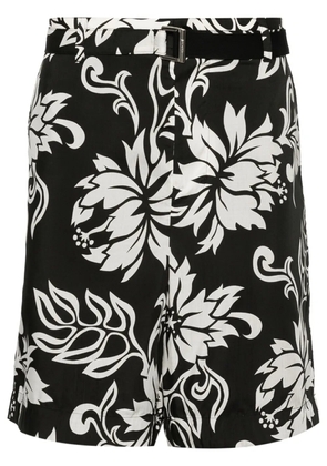 sacai floral-print poplin shorts - Black