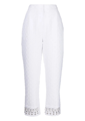 SHIATZY CHEN embroidered-pearl cropped trousers - White