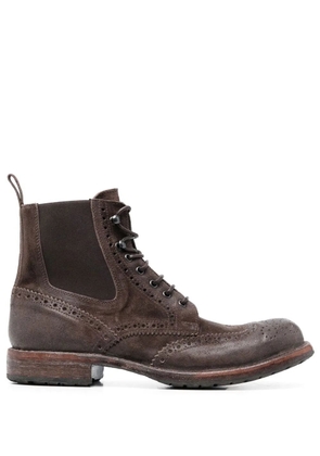 Moma perforated-detail ankle boots - Brown