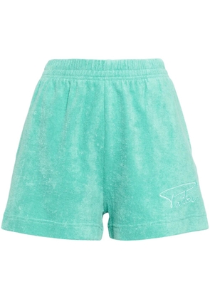 Patou logo-embroidered terry shorts - Green