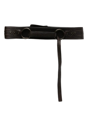 Gianfranco Ferré Pre-Owned 2000s ring-detail studded leather belt - Brown