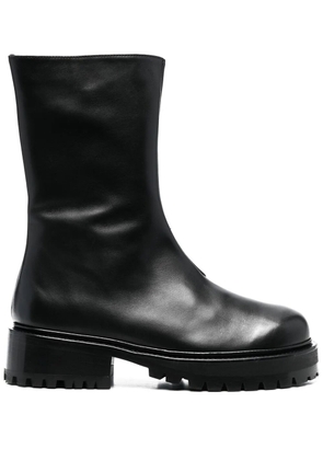 Nicole Saldaña zip-up leather boots - Black