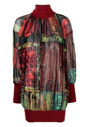 Jean Paul Gaultier Pre-Owned 2000s graphic-print roll-neck blouse - Red