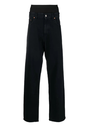 MM6 Maison Margiela layered-effect straight-leg jeans - Black