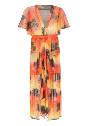 Amir Slama half-sleeves long dress - Orange