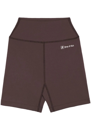 Sporty & Rich logo-print shorts - Brown